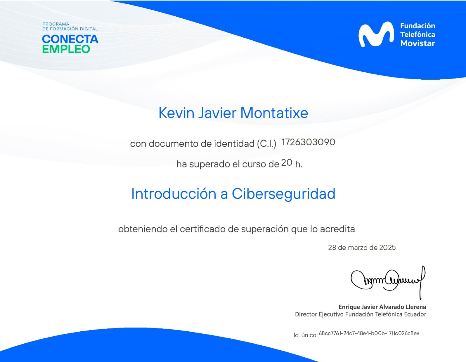 Certificado de Introducción a Ciberseguridad
